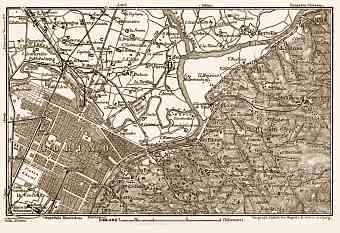 Turin (Torino) and environs map, 1898