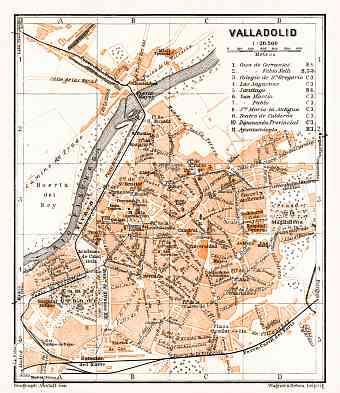 Valladolid city map, 1929