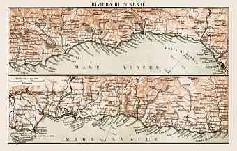 Map of the Riviera di Ponente, 1903