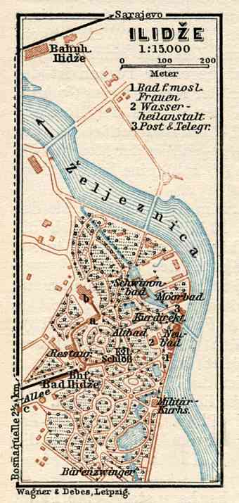 Ilidža (Ilidže) town plan, 1929