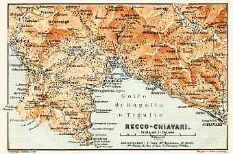 Recco-Chiavari map, 1908