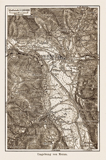 Map of the environs of Meran, 1903