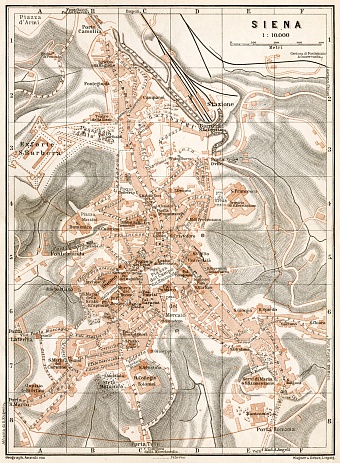 Siena city map, 1909