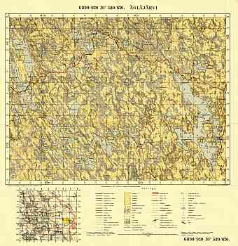 Jagljajarvi. Ägläjärvi. Topografikartta 5212. Topographic map from 1935