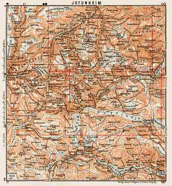 Jotunheim, region map, 1931