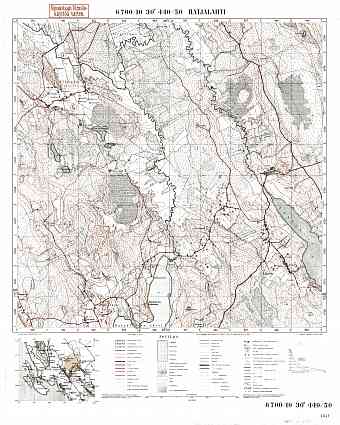 Aleksandrovka. Hatjalahti. Topografikartta 402109. Topographic map from 1937