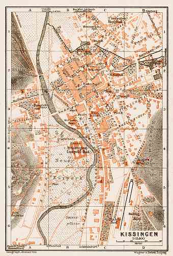 Kissingen city map, 1909