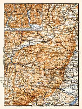 Rhenish Palatinate. Vosges (Wasgenwald) - Haardt, Wörth - Schlachtfeld districts map, 1905