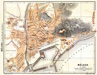 Málaga city map, 1899