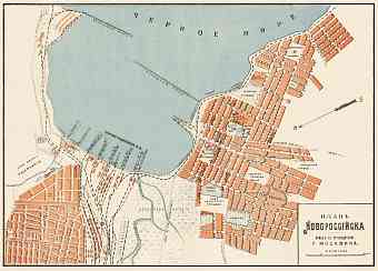 Novorossiysk (Новороссiйскъ) city map, 1912