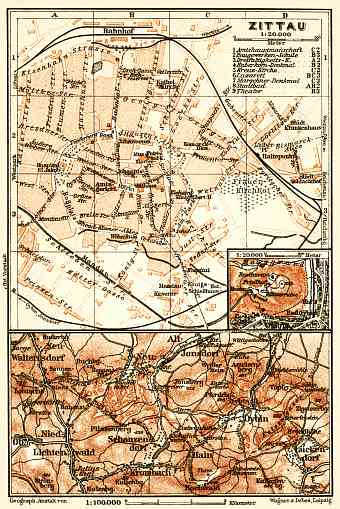 Zittau city map, 1911