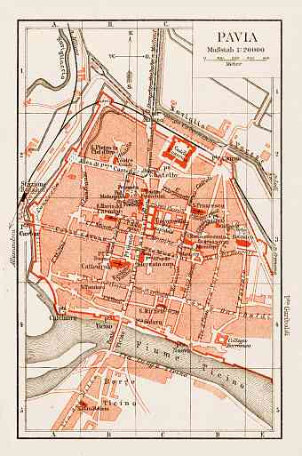 Pavia city map, 1903