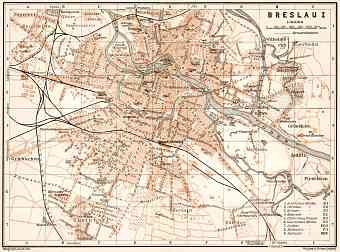 Breslau (Wrocław) city map, 1911