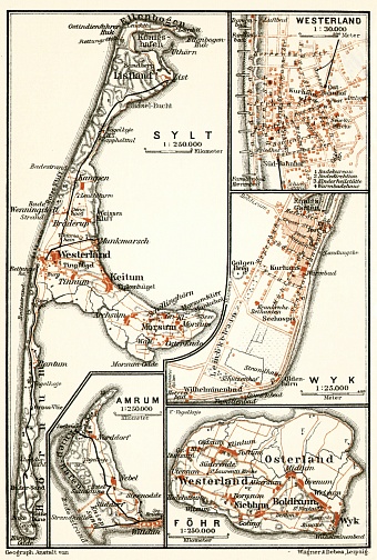 North Frisian Isles map, 1911