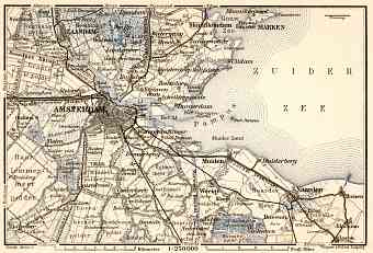 Amsterdam and environs map, 1909