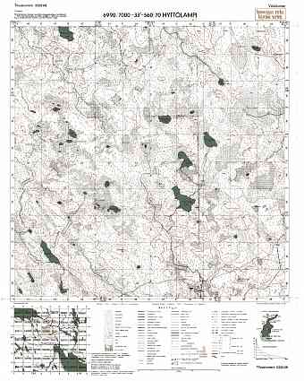 Gjutte Lake. Hyttölampi. Topografikartta 533308. Topographic map from 1943