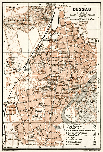 Dessau city map, 1911