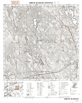 Njatjaoja. Näätäoja. Topografikartta 521109. Topographic map from 1940