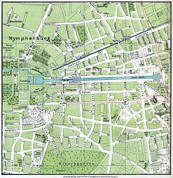 Nymphenburg (in München) district map, 1912