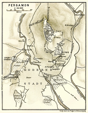 Pergamon site map (Bergama), 1905