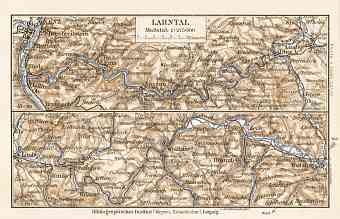 Lahn river valley map, 1927