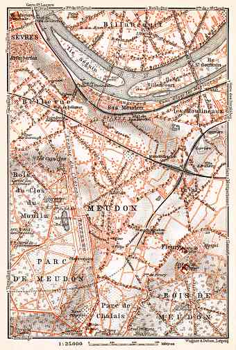 Meudon and environs map, 1931