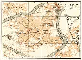 Shrewsbury city map, 1906