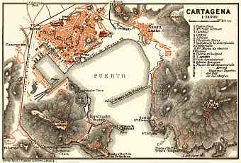 Cartagena city map, 1899