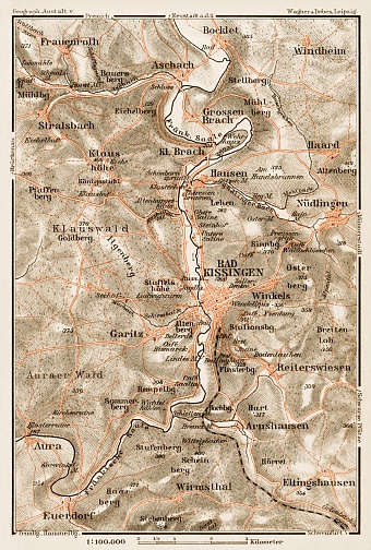 Map of the environs of Kissingen, 1909