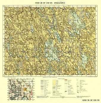 Oskajärvi. Topografikartta 4243. Topographic map from 1933