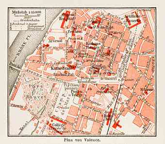 Valence city map, 1913