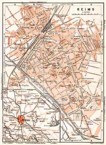 Reims city map, 1931