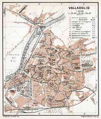 Valladolid city map, 1913