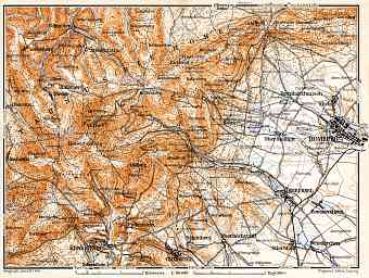 Taunus Mountains map, 1905