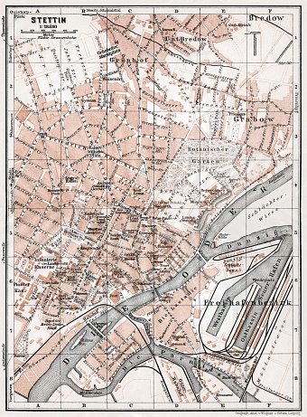 Stettin (Szczecin) city map, 1911