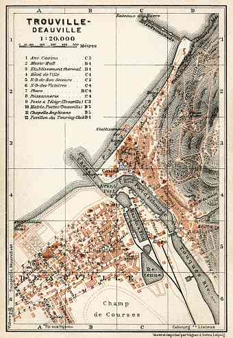 Trouville and Deauville, towns´ map, 1913