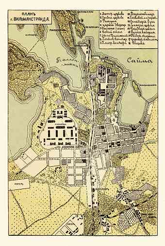 Willmanstrand (Вильманстрандъ, now Lappeenranta) town plan (in Russian), 1913