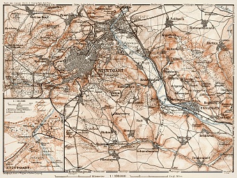 Map of the environs of Stuttgart, 1909