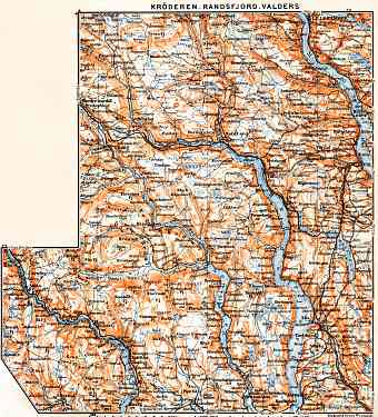 Kröderen - Randsfjord - Valders, region map, 1910