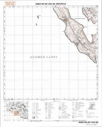 Vysokoje Village Site. Muurila. Topografikartta 402104. Topographic map from 1938