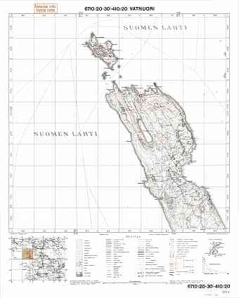 Morjakovo Village Site. Vatnuori. Topografikartta 304410. Topographic map from 1937