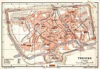 Treviso city map, 1908