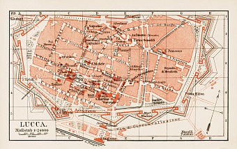 Lucca city map, 1903