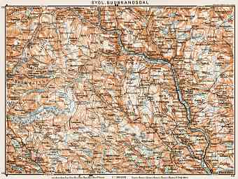 South Gudbrandsdal Valley (Sydlige Gudbrandsdal), region map, 1931