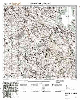 Ruskeala. Topografikartta 423110. Topographic map from 1942