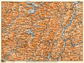 Sarca River valley, Nons- and Sulzberg Mountains map, 1906