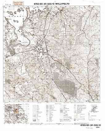 Kommunary. Myllypelto. Topografikartta 413102. Topographic map from 1938