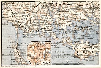 Le Morbihan. Vannes and vicinities map, 1909