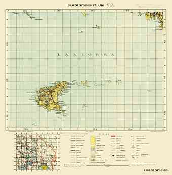 Valaam Island. Valamo. Topografikartta 4143. Topographic map from 1935