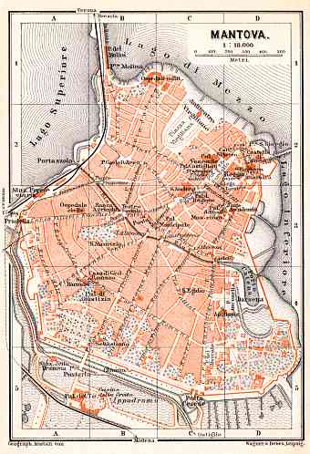 Mantua (Mantova) city map, 1908